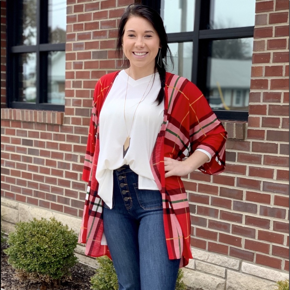 Red Plaid Coverup